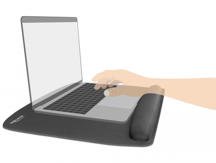 DELOCK mousepad για laptop με στήριγμα καρπού 12601, 320x420mm, μαύρο - Image 2