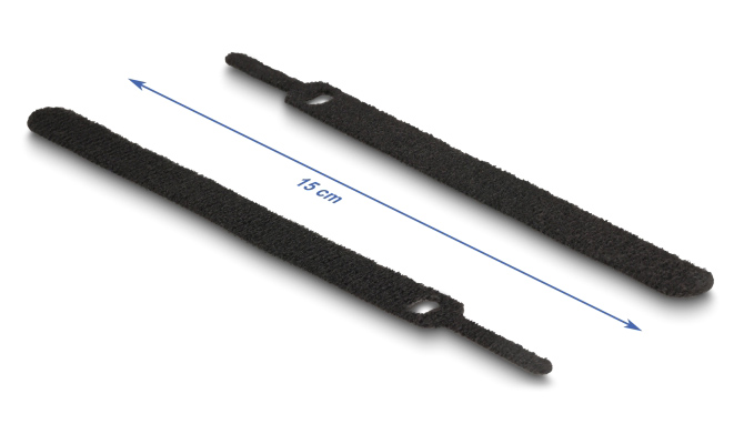DELOCK δεματικά καλωδίων 19010, τύπου velcro, 12x150mm, μαύρα, 10τμχ - Image 3