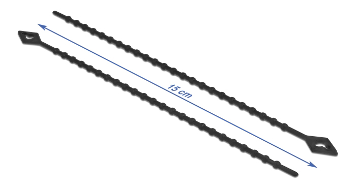 DELOCK reusable δεματικά καλωδίων 19568, 150x2.4mm, μαύρα, 100τμχ