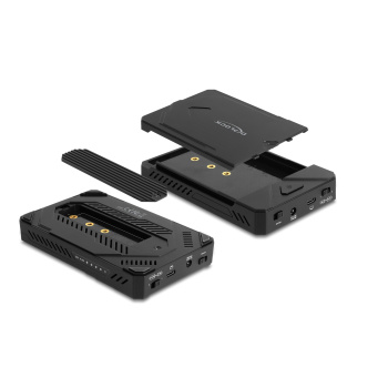 DELOCK θήκη για M.2 & 2.5″ SATA SSD/HDD 42020, USB-C, λειτουργία κλώνου