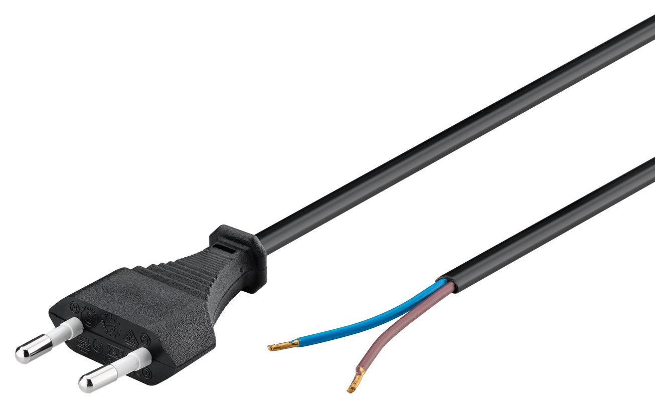 GOOBAY καλώδιο τροφοδοσίας Euro male 2x0.75 mm² 50085, 1.5m, μαύρο - Image 2