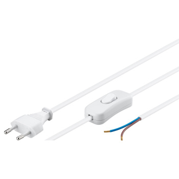 GOOBAY καλώδιο τροφοδοσίας 51349, 2×0.75mm², με διακόπτη, 1.5m, λευκό