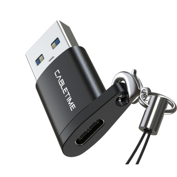 CABLETIME αντάπτορας USB σε USB-C AMCF, 5Gbps, 2.1A, μαύρος