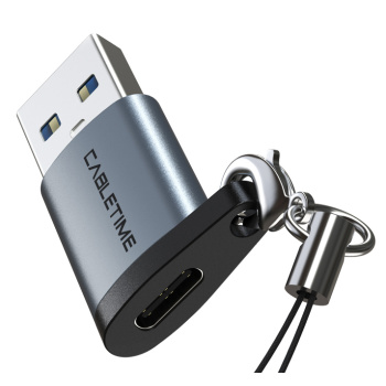 CABLETIME αντάπτορας USB σε USB-C AMCF, 5Gbps, 2.1A, γκρι