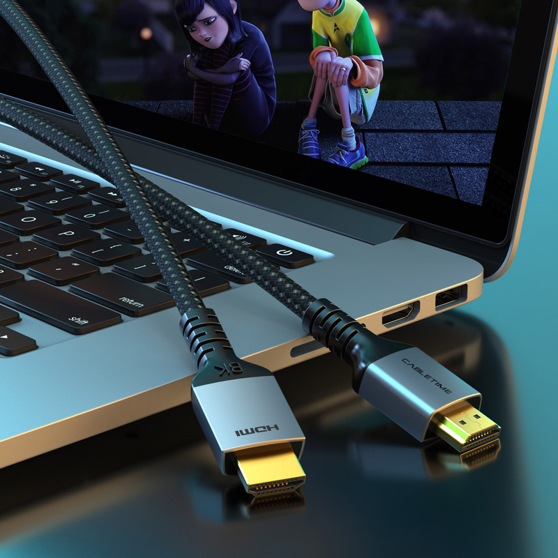 CABLETIME καλώδιο HDMI 2.1 HM8K, 28AWG, 48Gbit/s, 8K/60HZ, 1m, μαύρο - Image 3