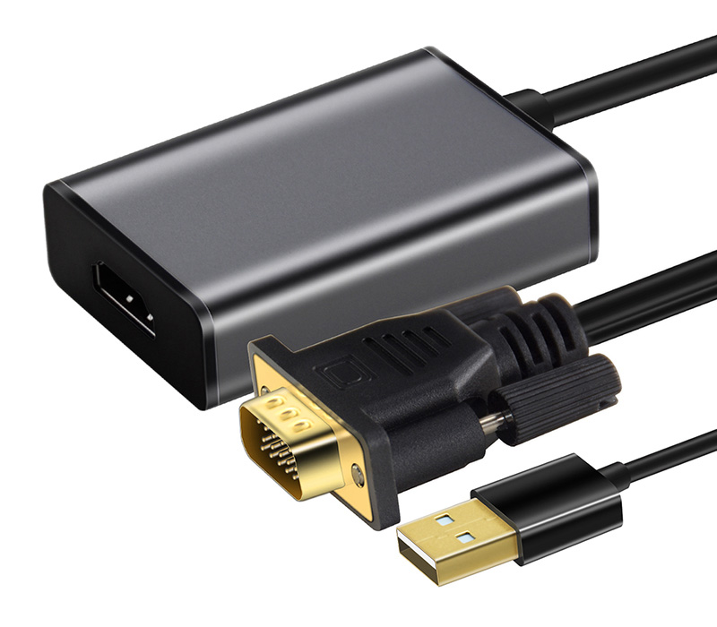 CABLETIME αντάπτορας HDMI σε VGA & USB AV582, 1080p, 0.15m, μαύρος - Image 2