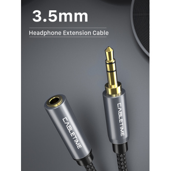 CABLETIME καλώδιο AUX Stereo 3.5mm AV311, M-F, 1.8m, μαύρο