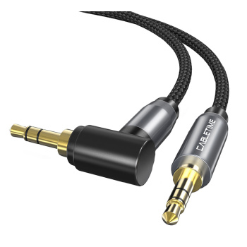 CABLETIME καλώδιο AUX Stereo 3.5mm (1/8″) 90 Degree AV311, 1.8m, μαύρο