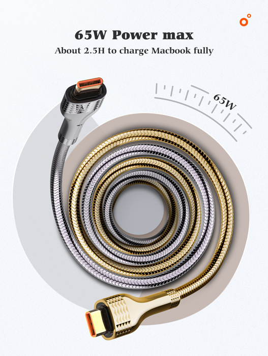 LDNIO καλώδιο USB-C σε USB-C LC651C, 65W, 1m, γκρι - Image 2