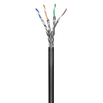 GOOBAY καλώδιο δικτύου 57197, CAT 6 S/FTP (PiMF), CCA, 100m, μαύρο