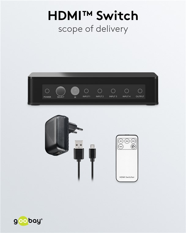 GOOBAY HDMI switch 58489, 4-in σε 1-out, 4K/60Hz, μαύρο - Image 5