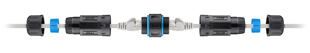 GOOBAY αδιάβροχος σύνδεσμος RJ45 Cat 6A 59582, IP68, μαύρος - Image 2