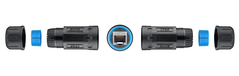 GOOBAY αδιάβροχος σύνδεσμος RJ45 Cat 6A 59582, IP68, μαύρος - Image 3