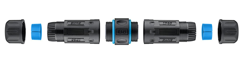GOOBAY αδιάβροχος σύνδεσμος RJ45 Cat 6A 59582, IP68, μαύρος - Image 4
