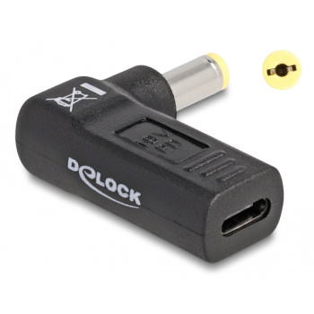 DELOCK αντάπτορας τροφοδοσίας 60009 USB-C σε Acer 5.5×1.7mm, 90°, μαύρος