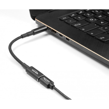 DELOCK καλώδιο τροφοδοσίας 60036, USB-C σε Dell 4.5×3.0mm, 15cm, μαύρο
