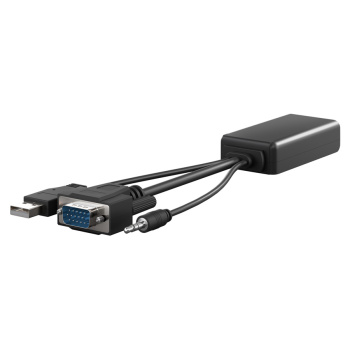 GOOBAY αντάπτορας VGA σε HDMI 61259, 3.5mm Jack, 1080p, μαύρος
