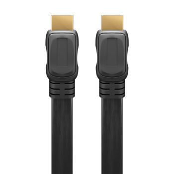 GOOBAY καλώδιο HDMI 2.0 με Ethernet 61277, flat, 18Gbit/s, 4K, 1m, μαύρο
