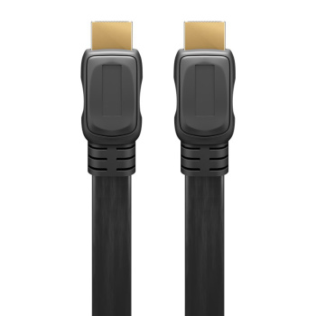 GOOBAY καλώδιο HDMI 2.0 με Ethernet 61279, flat, 18Gbit/s, 4K, 2m, μαύρο