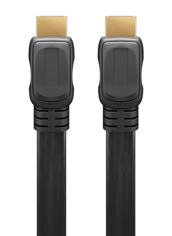 GOOBAY καλώδιο HDMI 2.0 με Ethernet 61279, flat, 18Gbit/s, 4K, 2m, μαύρο