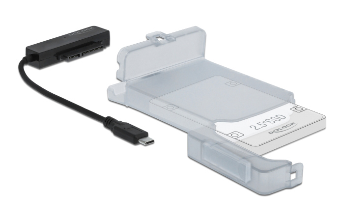 DELOCK αντάπτορας USB-C σε SATA 64084 με θήκη για 2.5" HDD/SSD, 6Gbps - Image 2