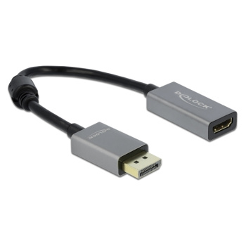 DELOCK αντάπτορας DisplayPort 1.4 σε HDMI 66436, 4K HDR, active, γκρι