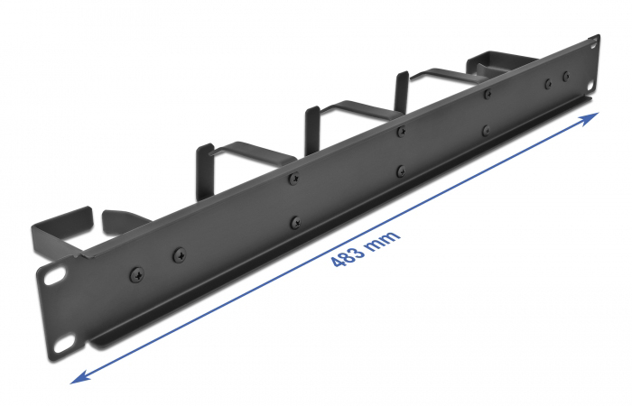 DELOCK cable management 66848 για rack 19"/1U, 5x γάντζοι, μαύρο - Image 2