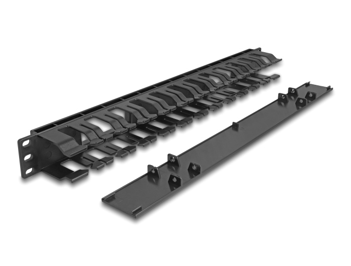 DELOCK cable management 67021 για rack 19"/1U, 2 ανοίγματα, μαύρο - Image 3