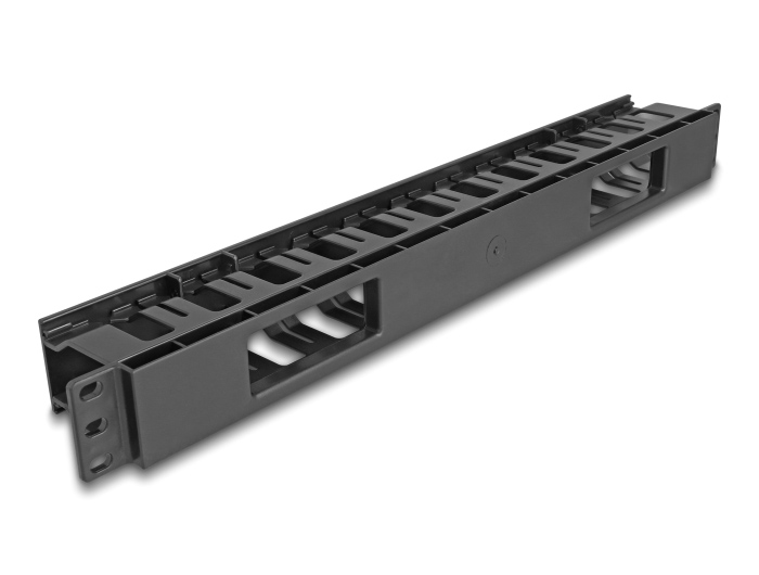 DELOCK cable management 67021 για rack 19"/1U, 2 ανοίγματα, μαύρο - Image 2