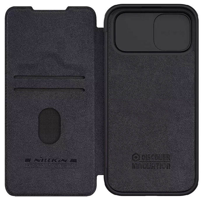 NILLKIN θήκη Qin Pro για iPhone 15, δερμάτινη, μαύρη - Image 3
