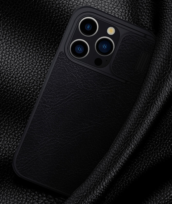 NILLKIN θήκη Qin Pro για iPhone 15 Pro, δερμάτινη, μαύρη - Image 2