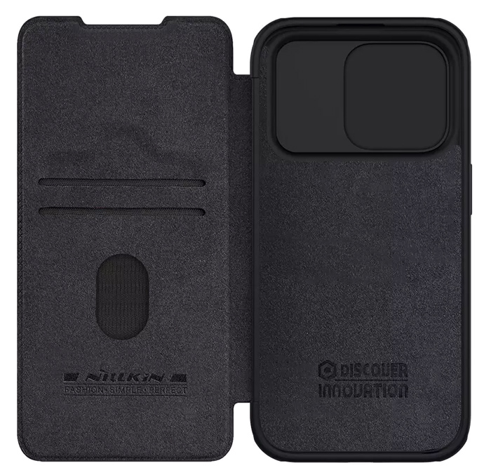 NILLKIN θήκη Qin Pro για iPhone 15 Pro, δερμάτινη, μαύρη - Image 3