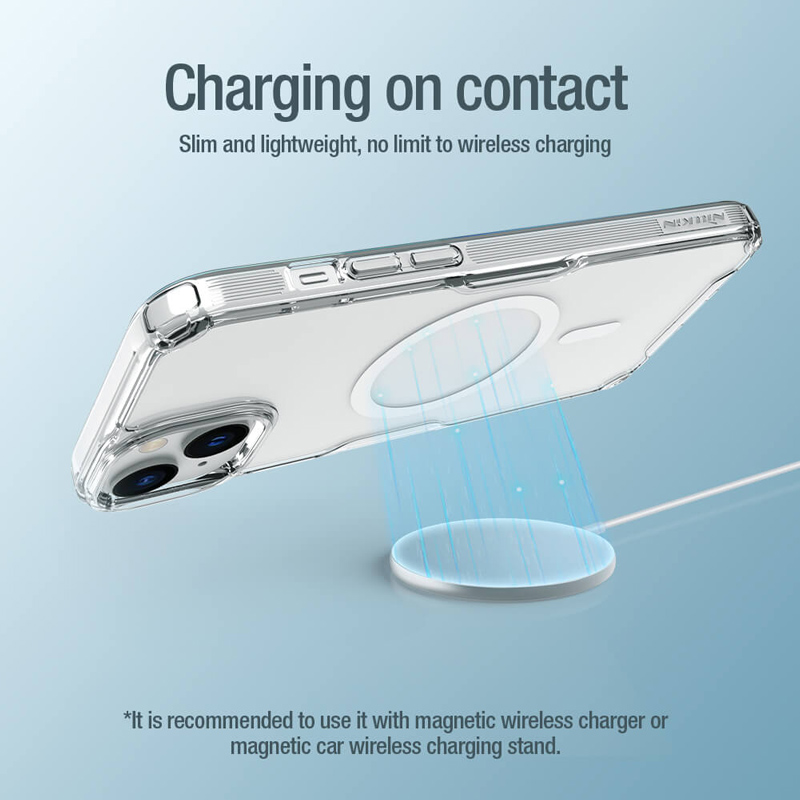 NILLKIN θήκη Nature Pro Magnetic για iPhone 15, διάφανη-μπλε - Image 2