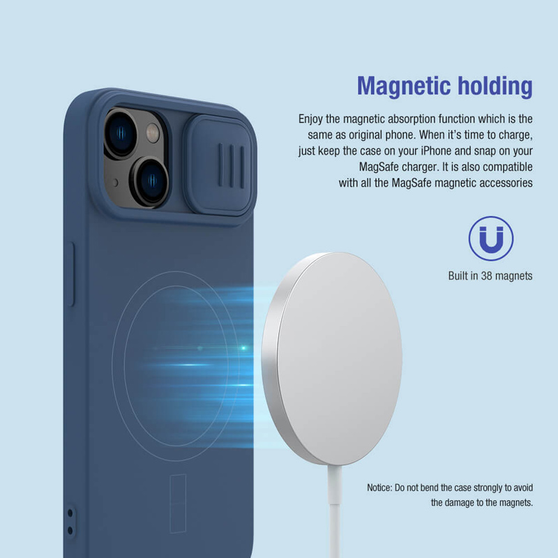 NILLKIN θήκη CamShield Silky Magnetic Silicone για iPhone 15, μαύρη - Image 3