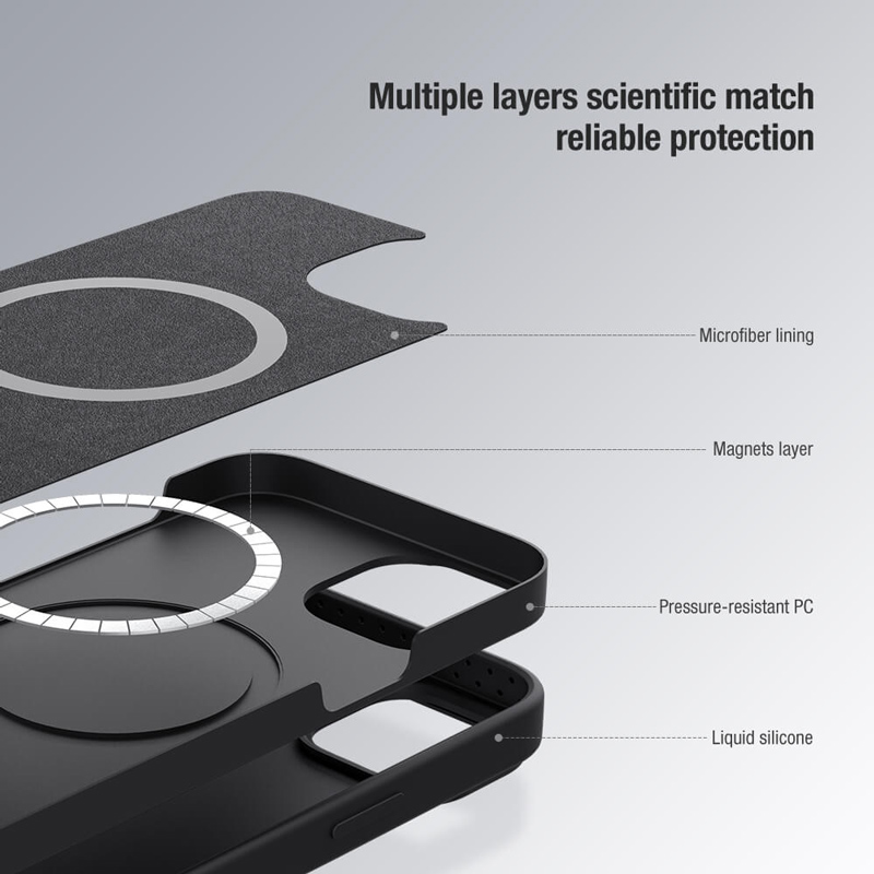 NILLKIN θήκη CamShield Silky Magnetic Silicone για iPhone 15, μαύρη - Image 4