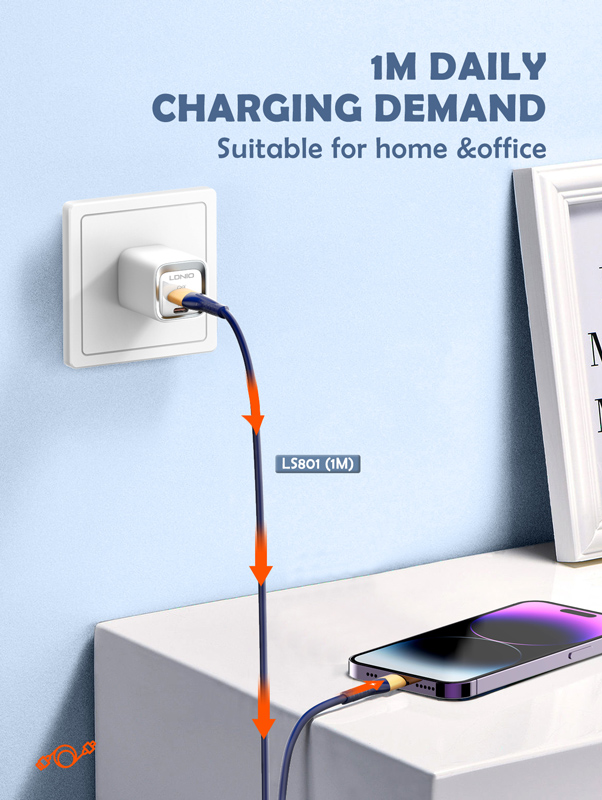 LDNIO καλώδιο USB-C σε USB LS801, 30W, 1m, λευκό - Image 3