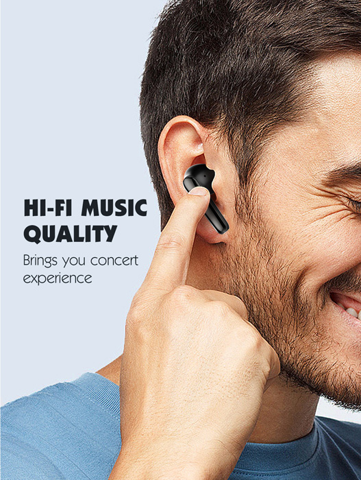 LDNIO earphones με θήκη φόρτισης T01, True Wireless, HiFi, χρυσά - Image 3