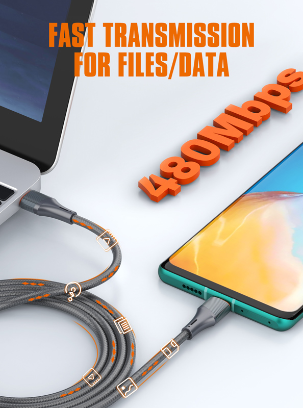 LDNIO καλώδιο USB-C σε USB-C LC631C, 65W PD, 1m, γκρι - Image 3
