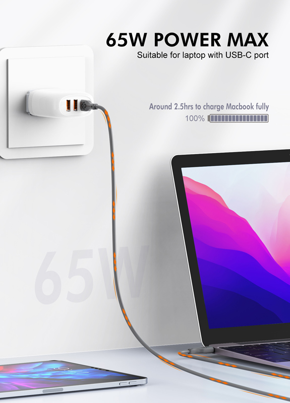 LDNIO καλώδιο USB-C σε USB-C LC812C, 65W PD, 2m, λευκό - Image 2