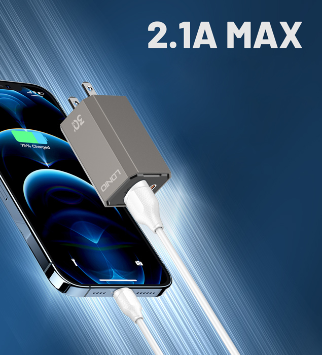 LDNIO καλώδιο Micro USB σε USB LS371, 2.1A, 1m, λευκό - Image 2