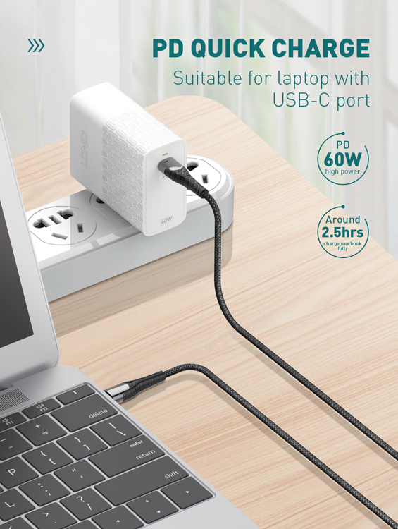 LDNIO καλώδιο USB-C σε USB-C LC102, 65W PD, 2m, γκρι - Image 2