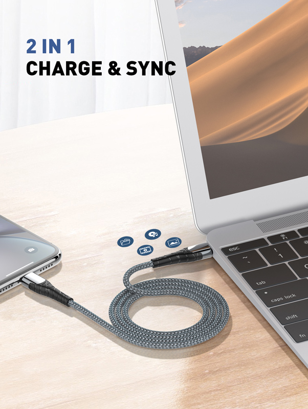 LDNIO καλώδιο Lightning σε USB-C LC111, 30W PD, 1m, γκρι - Image 3