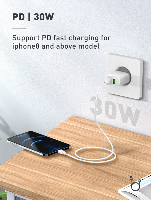 LDNIO καλώδιο Lightning σε USB-C LC121I, 30W PD, 1m, λευκό - Image 2