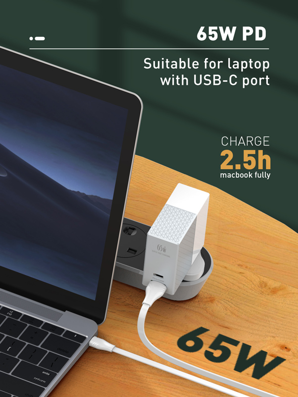 LDNIO καλώδιο USB-C σε USB-C LC131C, 65W PD, 1m, λευκό - Image 2