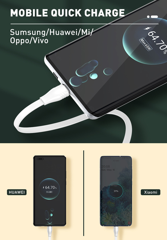 LDNIO καλώδιο USB-C σε USB-C LC131C, 65W PD, 1m, λευκό - Image 4