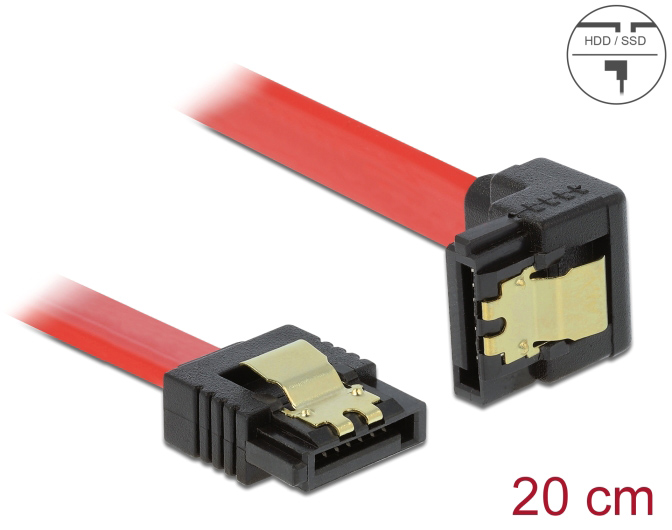 DELOCK καλώδιο SATA 83977, γωνιακό, 6Gb/s, 20cm, κόκκινο - Image 2