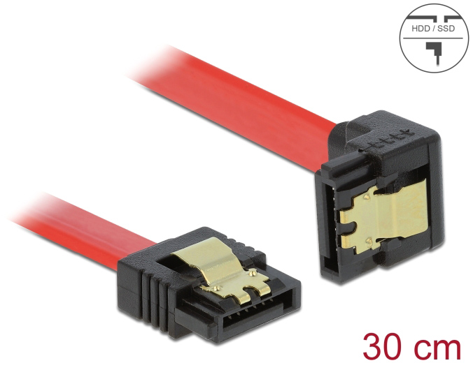 DELOCK καλώδιο SATA 83978, γωνιακό, 6Gb/s, 30cm, κόκκινο - Image 2