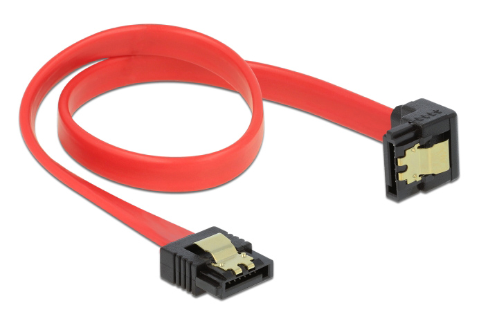DELOCK καλώδιο SATA 83978, γωνιακό, 6Gb/s, 30cm, κόκκινο