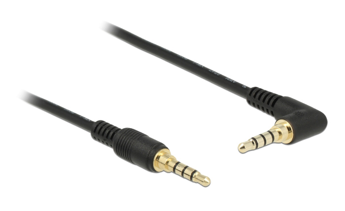 DELOCK καλώδιο 3.5mm 85613, γωνιακό, 24AWG, gold plated, 2m, μαύρο - Image 3