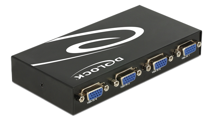 DELOCK VGA switch 87635, 4 ports, bidirectional, Full HD, μαύρο - Image 2
